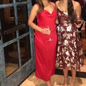 Elegant Red Midi Dress